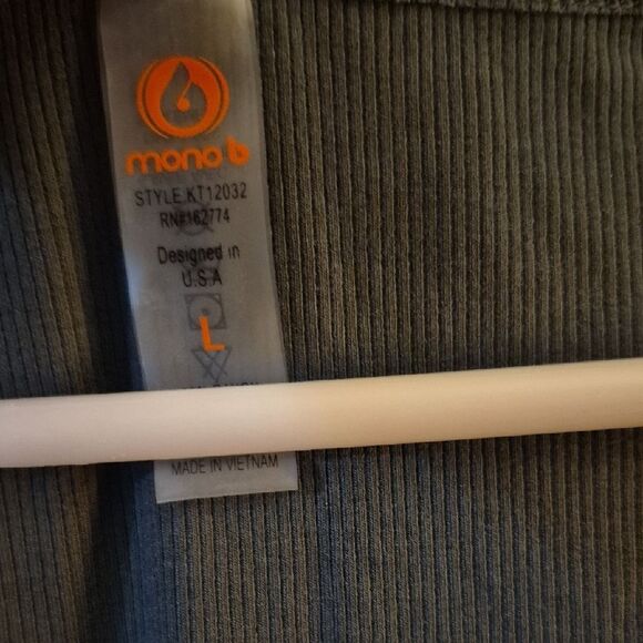 💲1️⃣0️⃣ Bundled ✔️Mono B Charcoal Grey Ribbed Sleeveless Thong Bodysuit Large - Picture 7 of 7